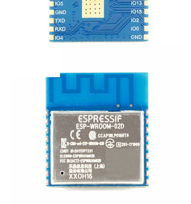 esp8266樂鑫官網(wǎng)ESP-WROOM-02D/02U無線wifi模組集成ESP8266EX的貼片式模組